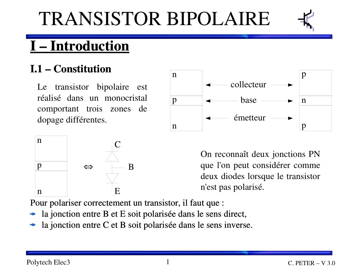 First page of transistor bipolaire