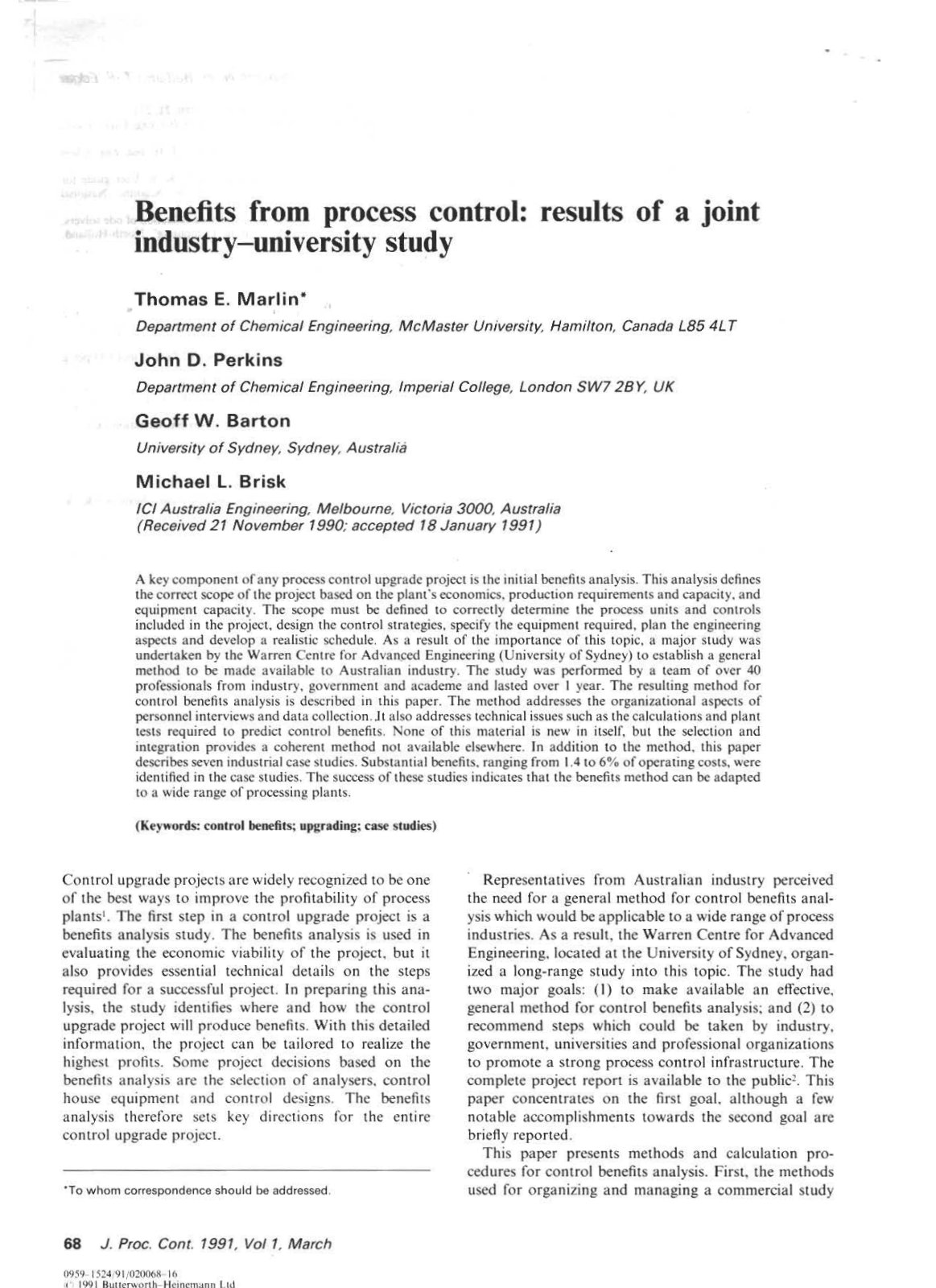 First page of JPC WarrenCentre 1991[1]