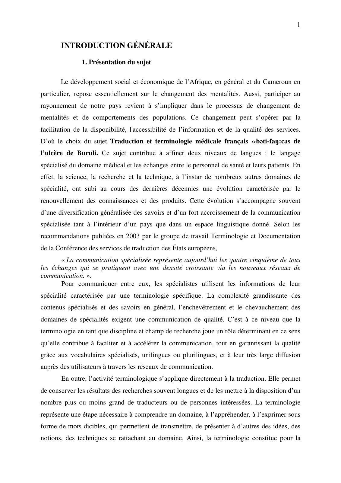 First page of Memoire Eliette final