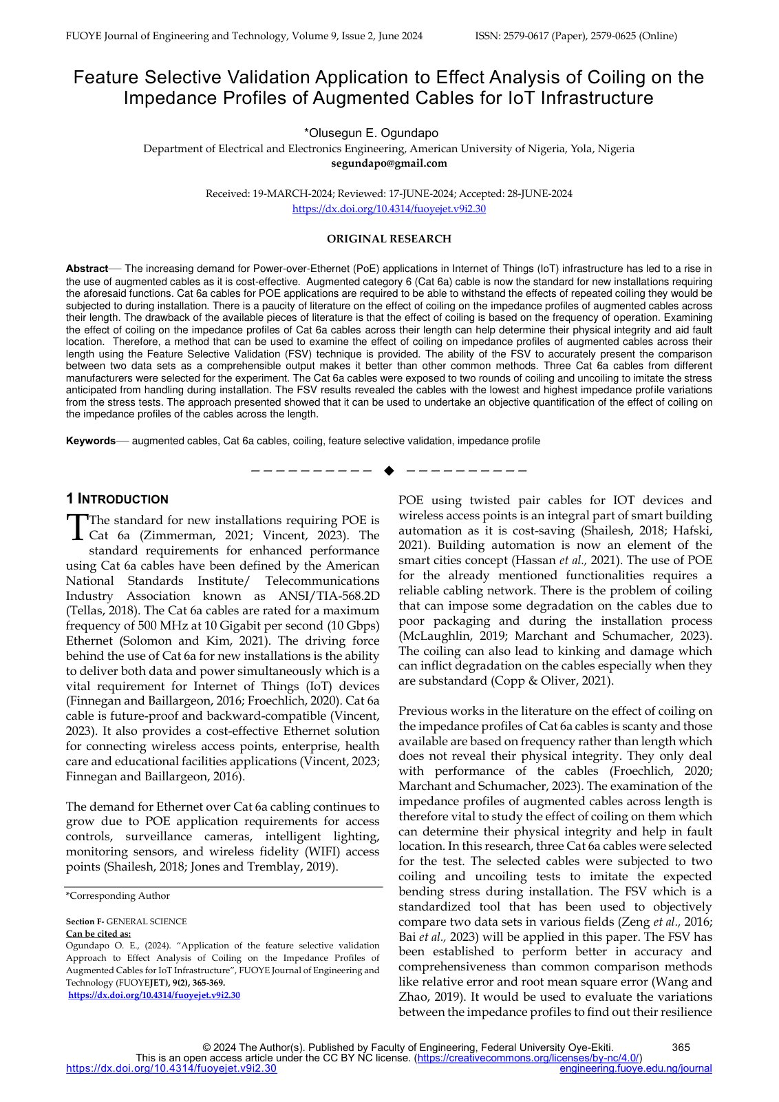 First page of Feature Selective Validation Application to Effect