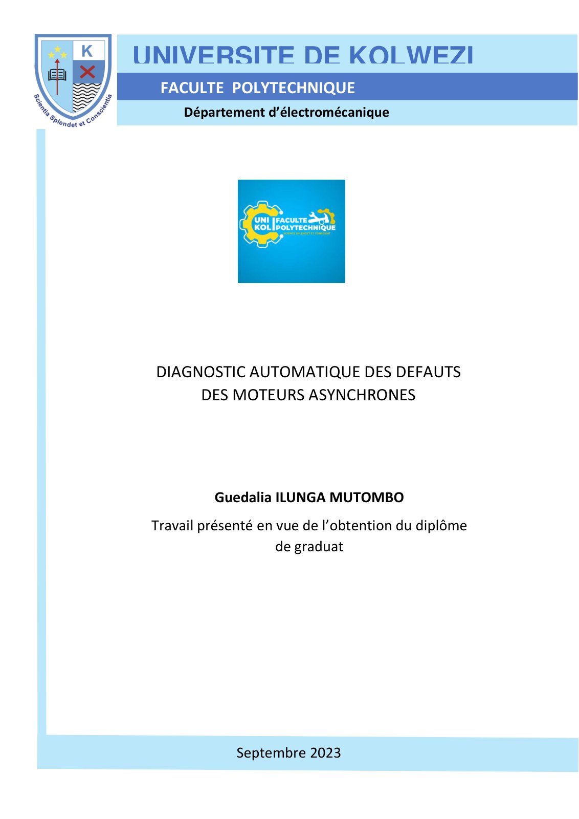 First page of DIAGNOSTIC AUTOMATIQUE DES DEFAUTS DES MOTEURS ASYNCHRONES