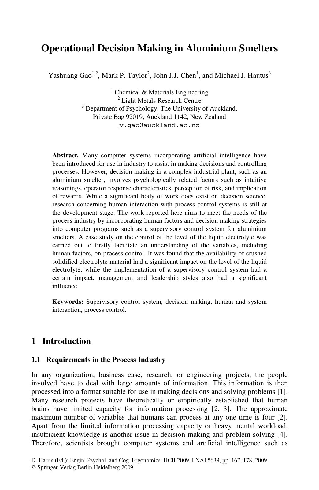 First page of Operational Decision Making in Aluminium