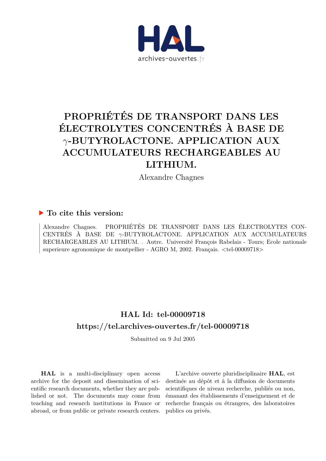 First page of tel 00009718
