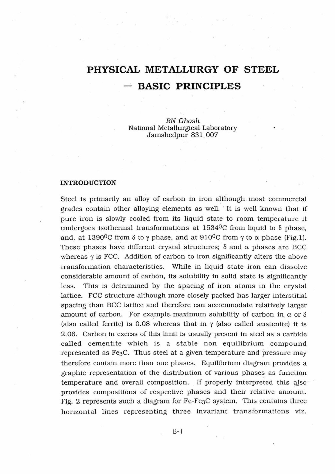 First page of Physical Metallurgy of Steel Basic Princ