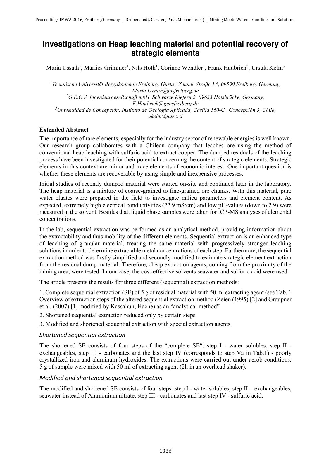 First page of Investigations on Heap leaching material and potential recovery of strategic elements