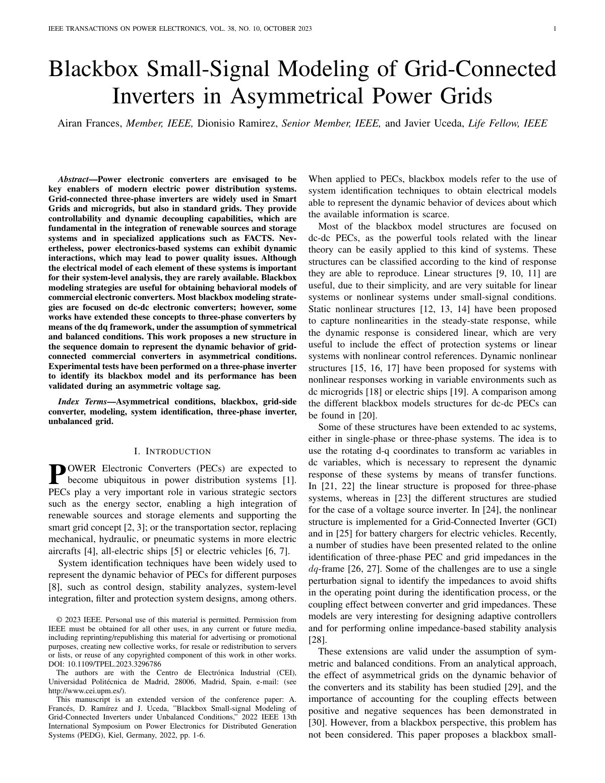 First page of 2023 Frances Blackbox Inverter Modeling