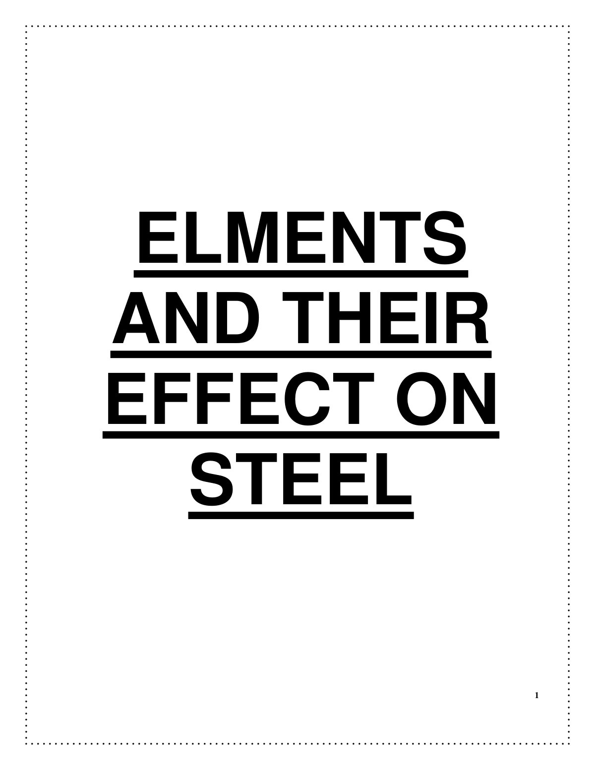 First page of 360054934 affect of elements on steel