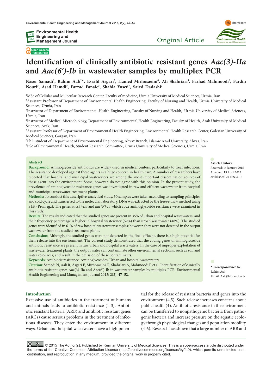 First page of Identification of clinically antibiotic