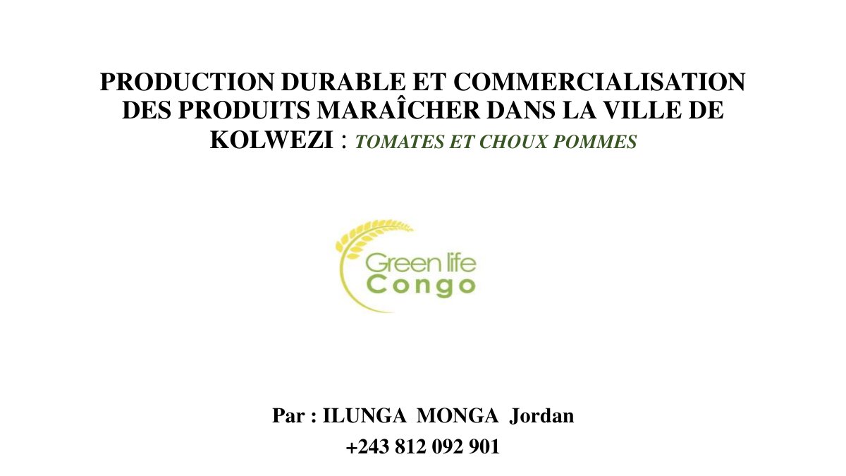 First page of JORDAN MONGA PITCH GREEN LIFE CONGO