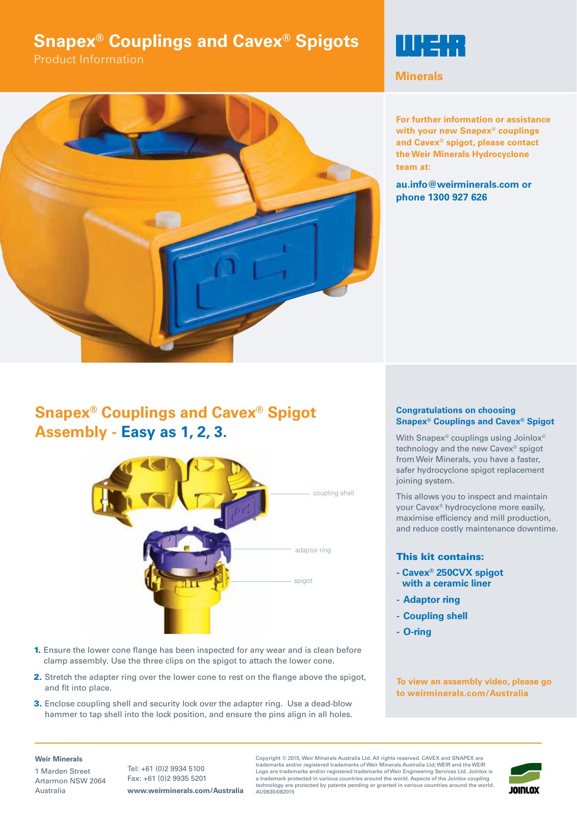 First page of AU0630 SNAPEX Inbox Product Info 20151001 PREVIEW