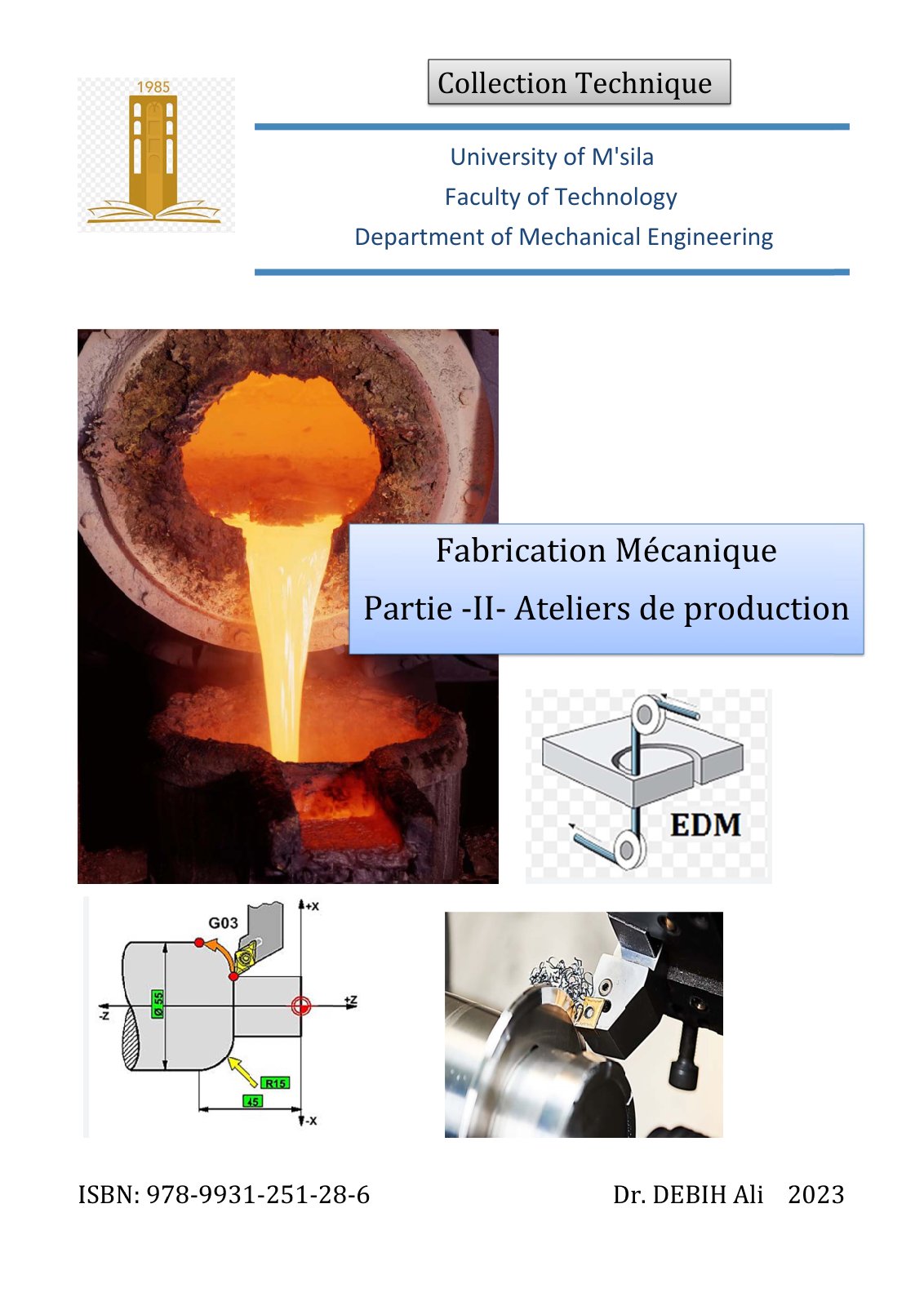 First page of FabricationMcaniquePartie II AteliersdeProductionISBN978 9931 251 28 6