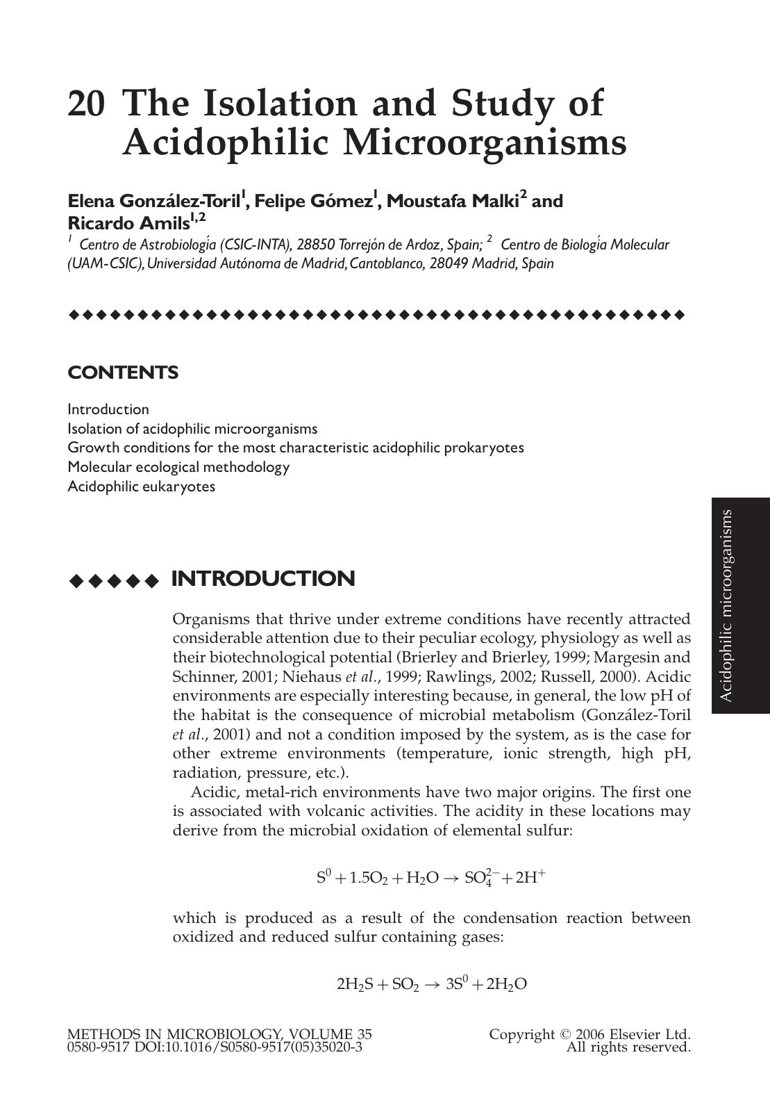 First page of 20 The Isolation and Study of Acidophili