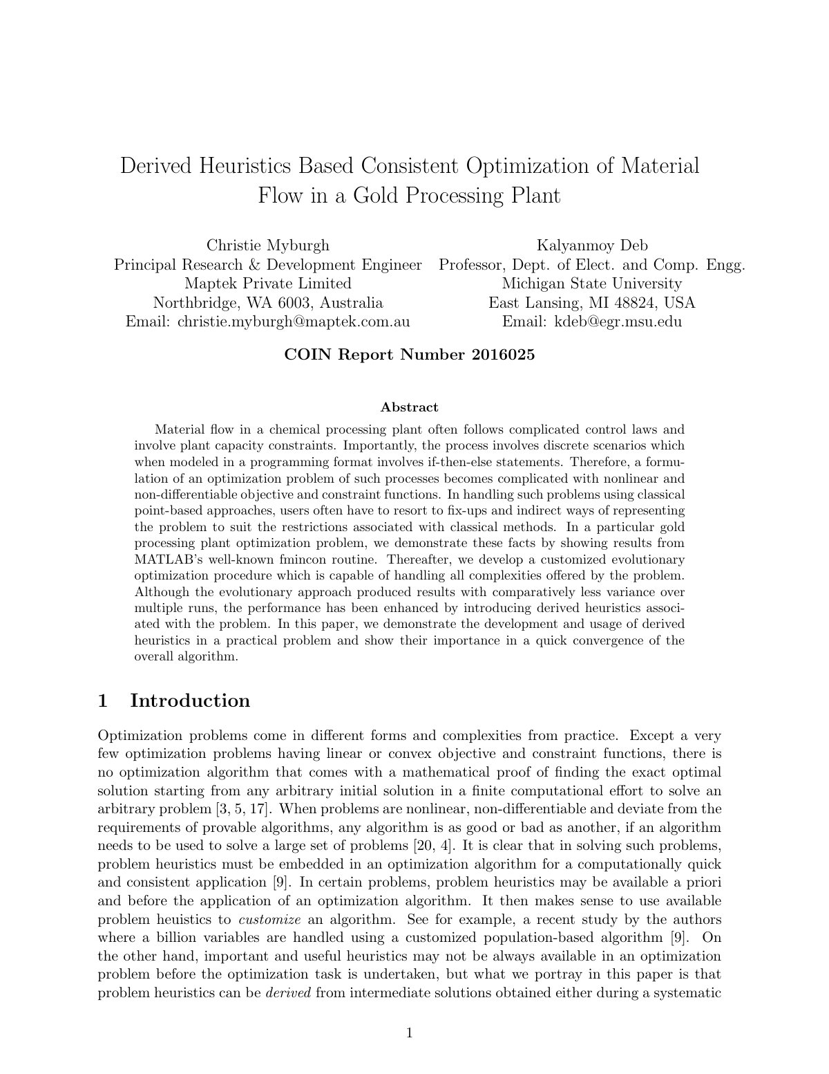 First page of Derived heuristics based consistent opti