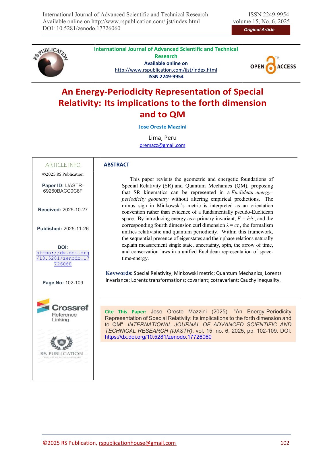 First page of An Energy Periodicity Representation of