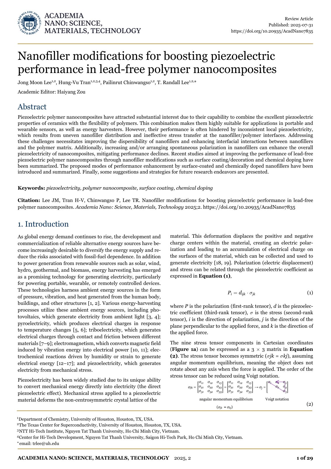 First page of Nanofiller modifications for boosting pi