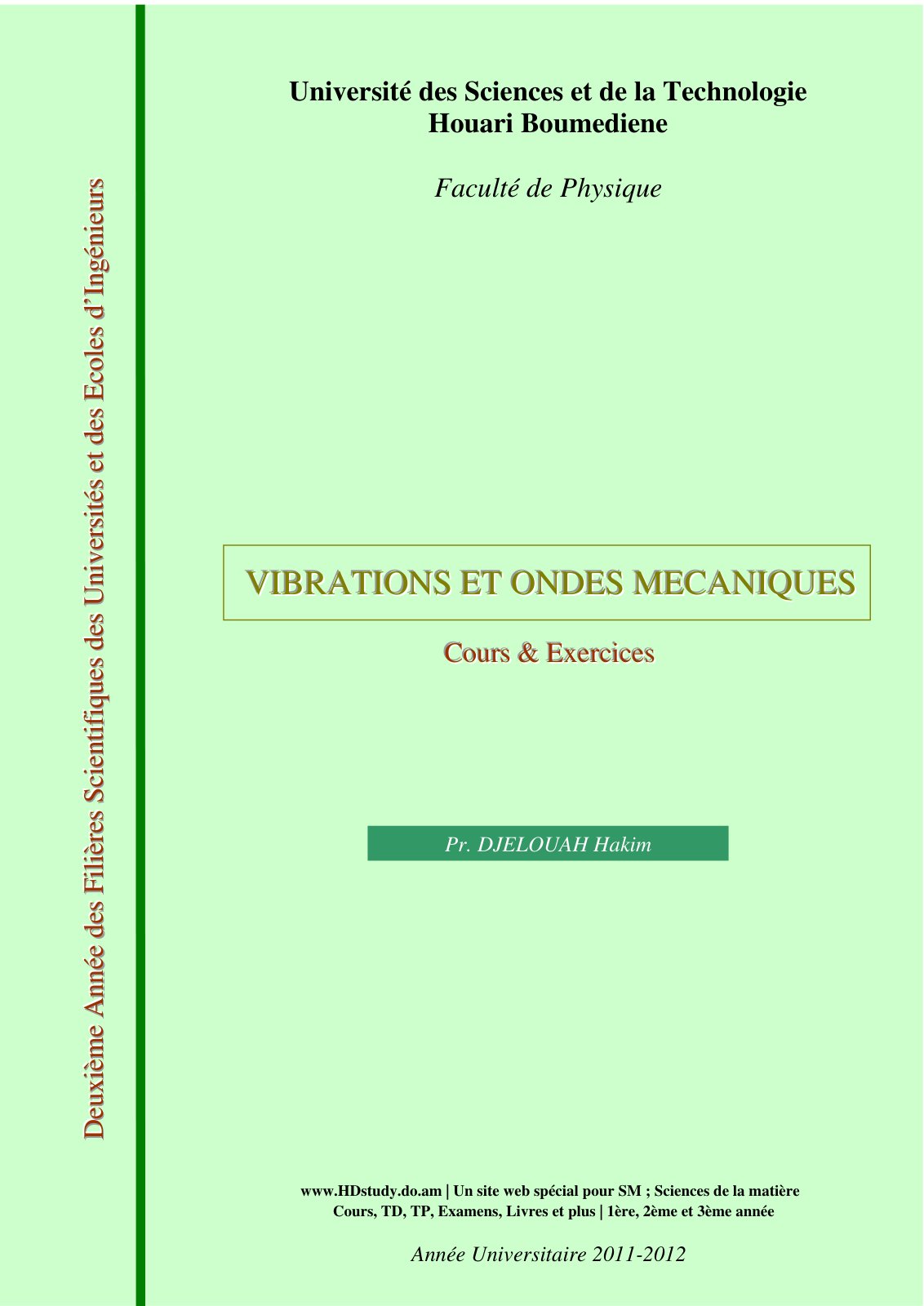 First page of PHY020 Cours Physique L2 3
