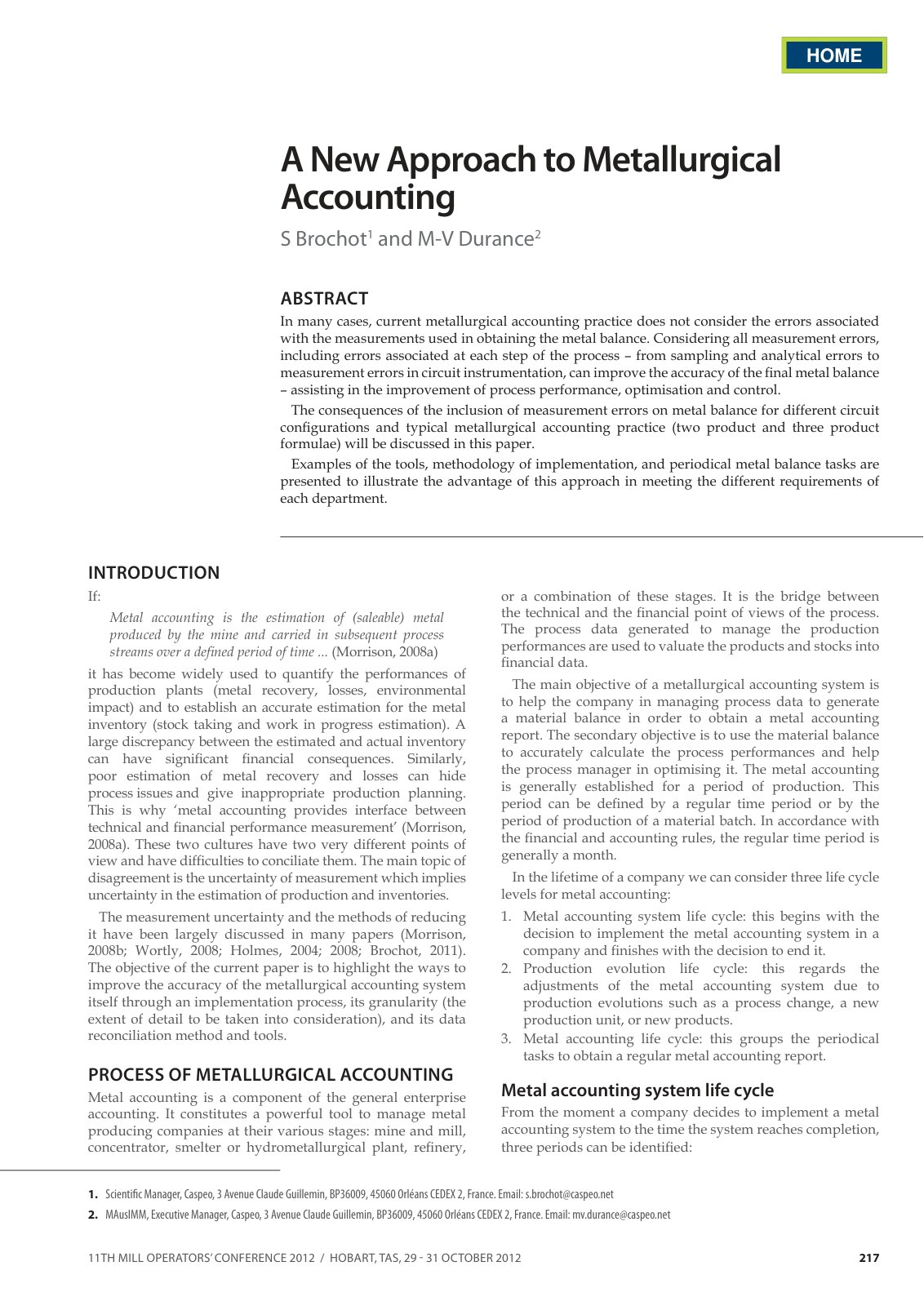 First page of Brochot