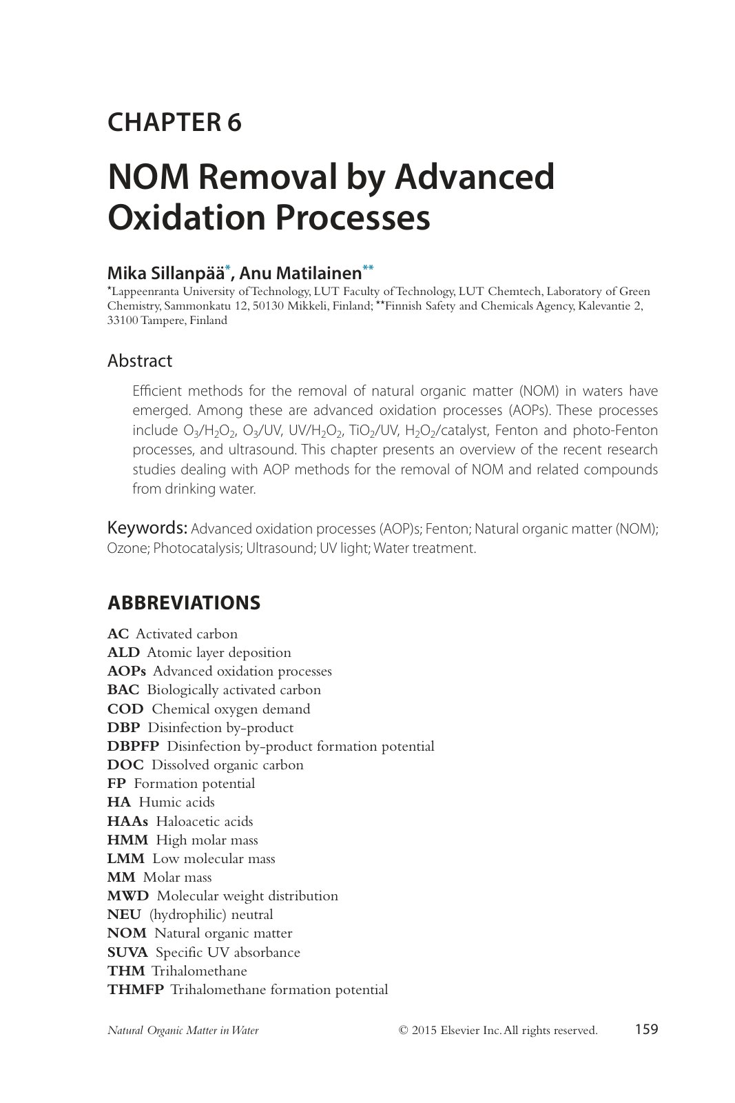 First page of NOM Removal by Advanced Oxidation Proces