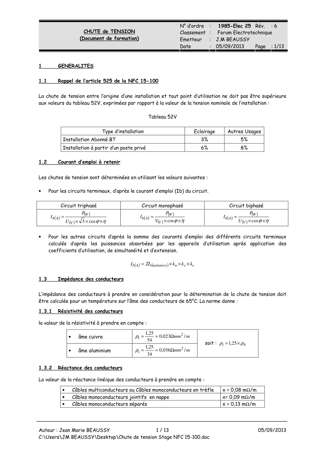 First page of chute de tension