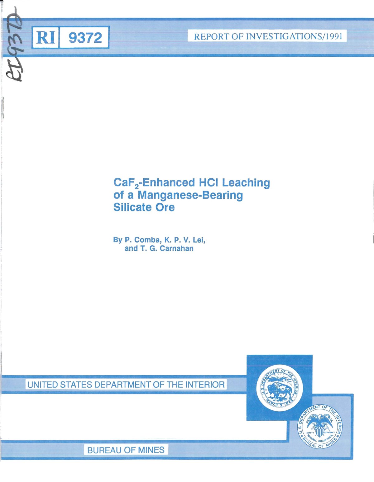 First page of CaF2-Enhanced HCI Leaching of a Manganese-Bearing Silicate Ore