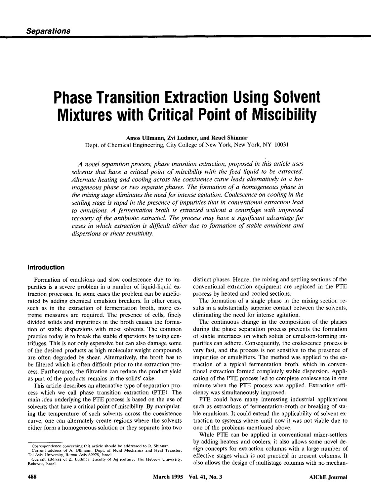 First page of Novel continuous multistage extraction c