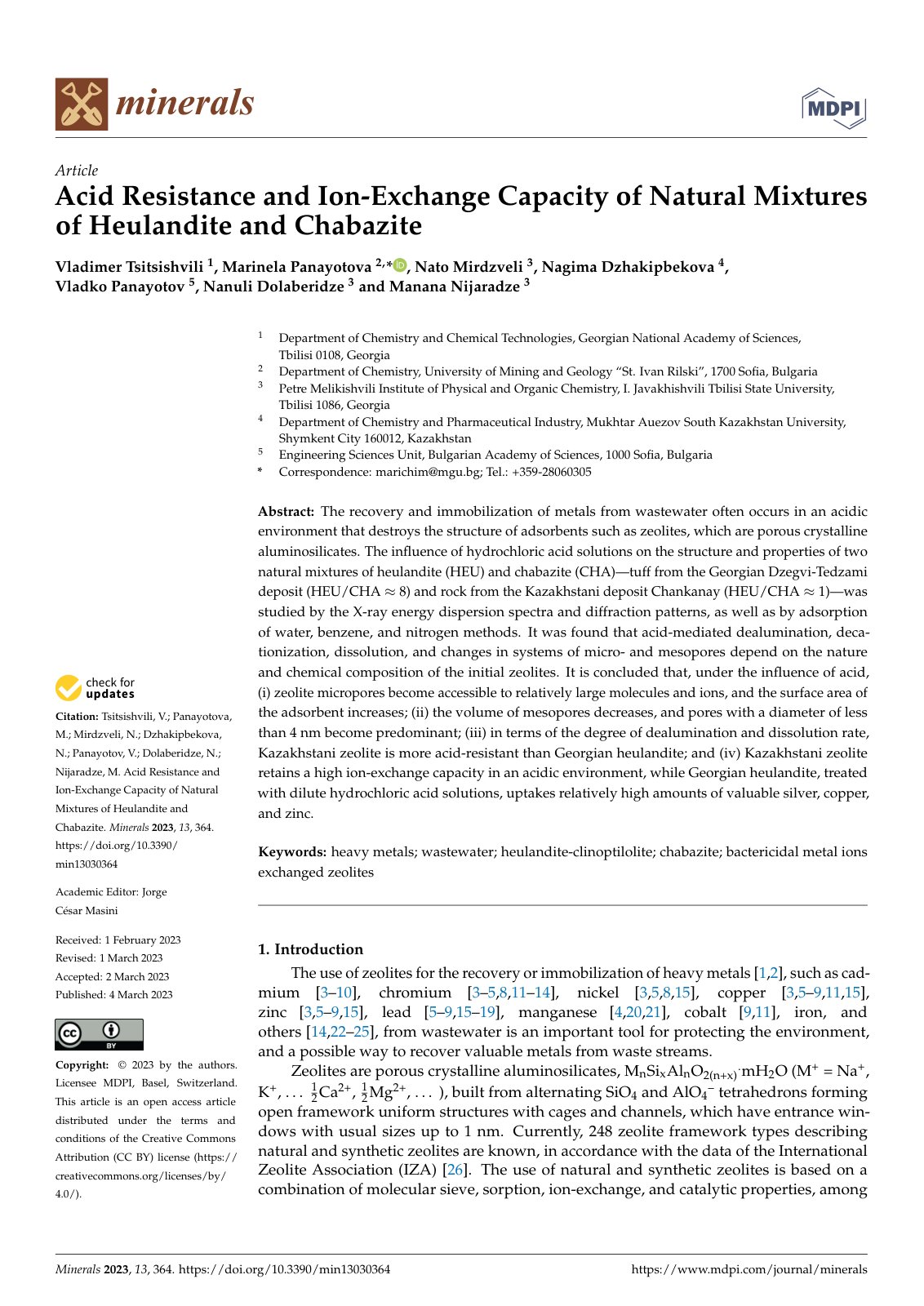 First page of Acid Resistance and Ion Exchange Capacity