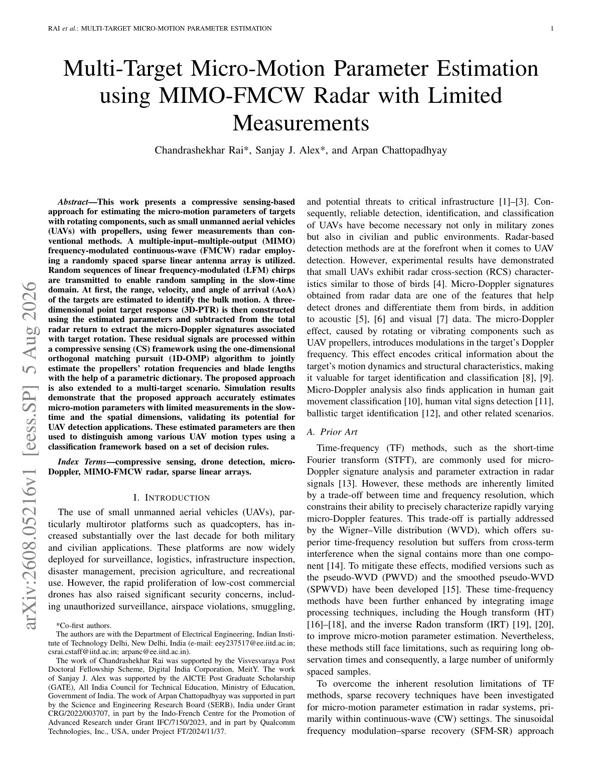 First page of 2026 Rai MIMO FMCW Micro Motion Estimation