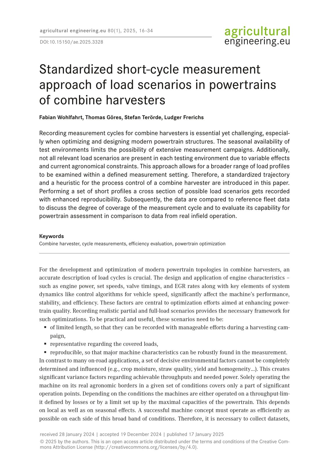 First page of Standardized short cycle measurement approach of p