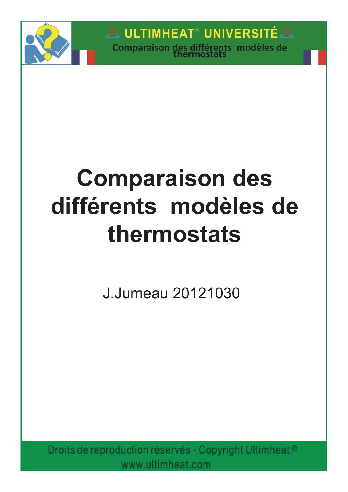 First page of modeles thermostats