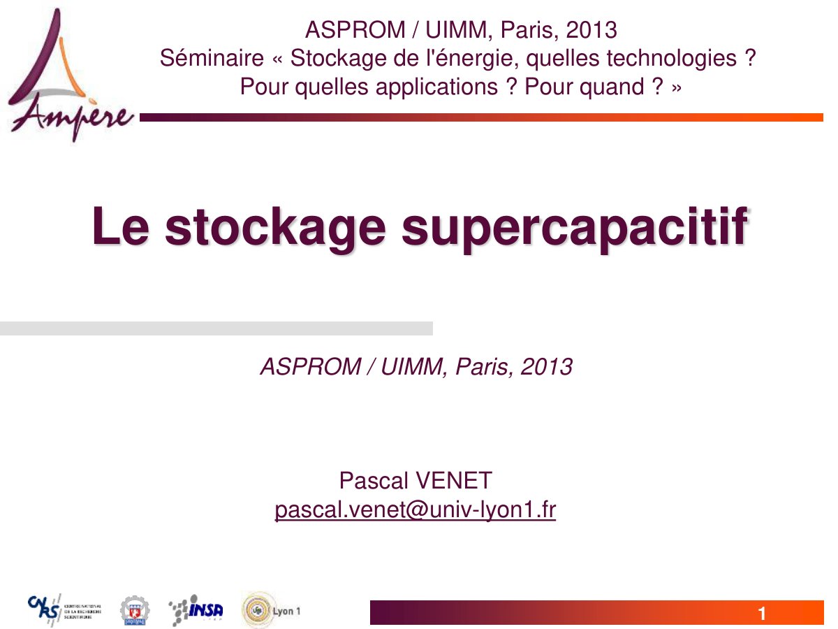 First page of stockage supercapacitif