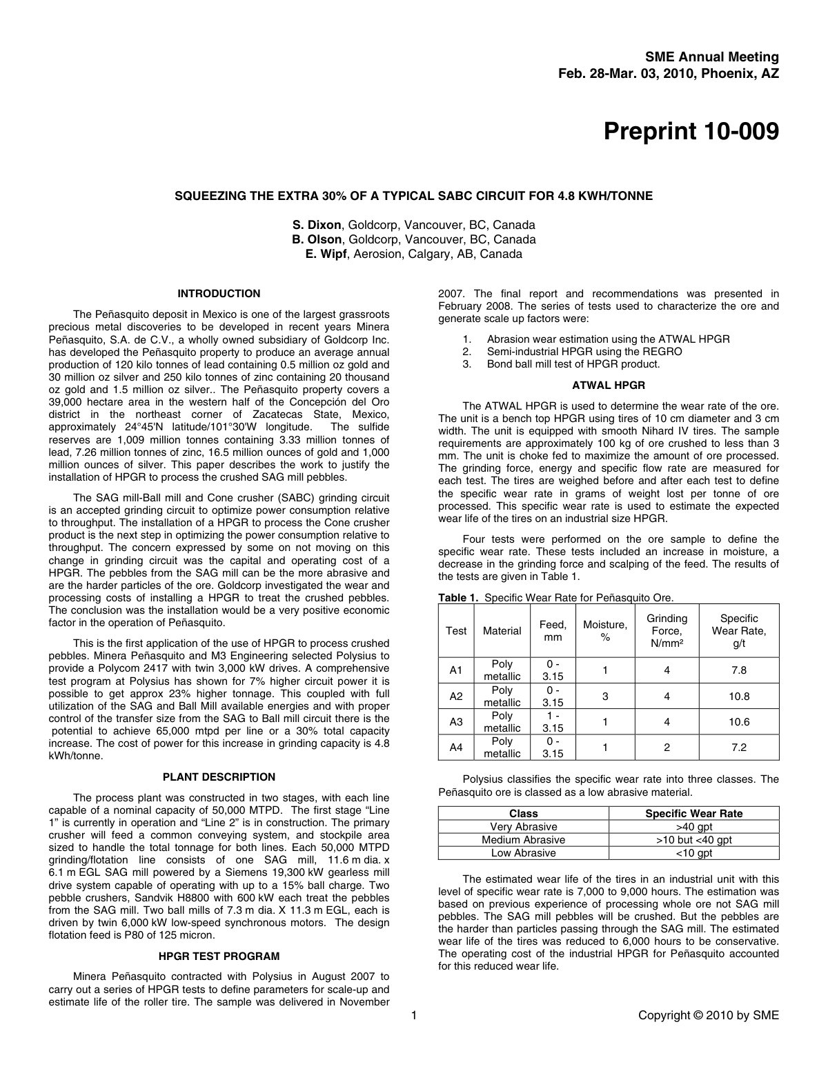 First page of Penasquito HPGR  bad paper how not to do it