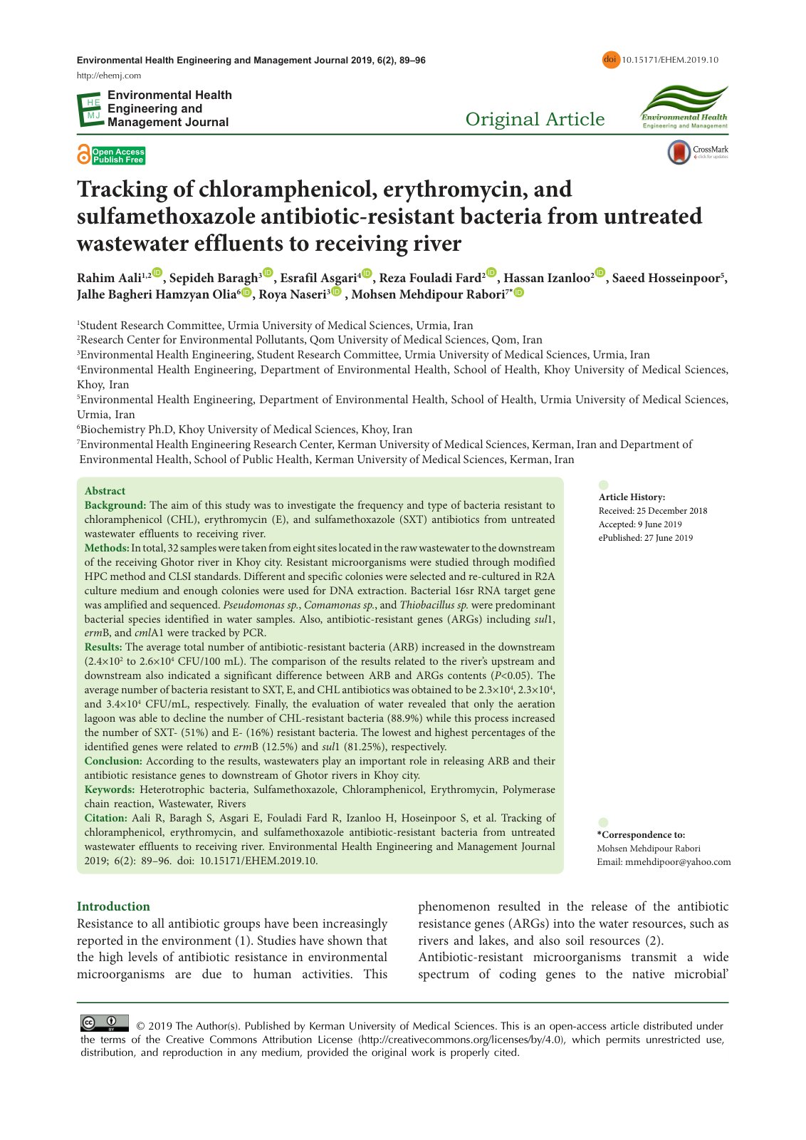 First page of Tracking of chloramphenicol erythromycin