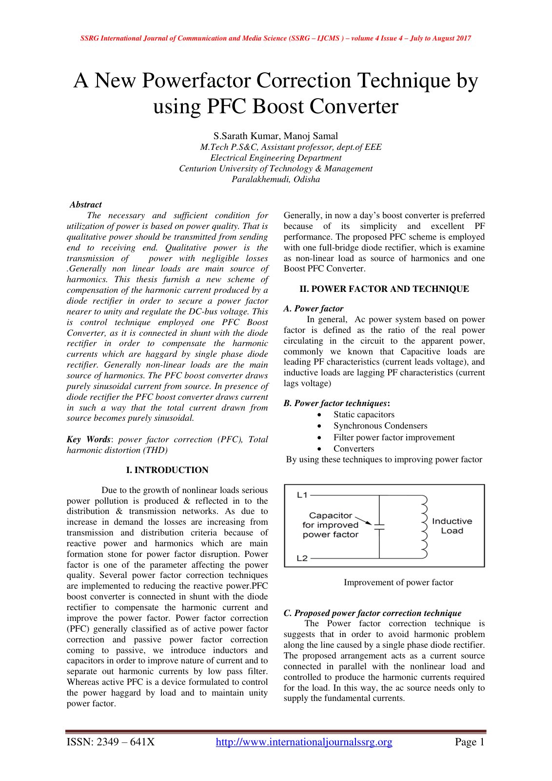 First page of A New Powerfactor Correction Technique b