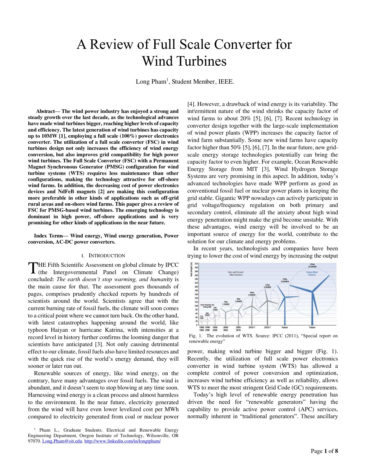 First page of A Review of Full Scale Converter for Win