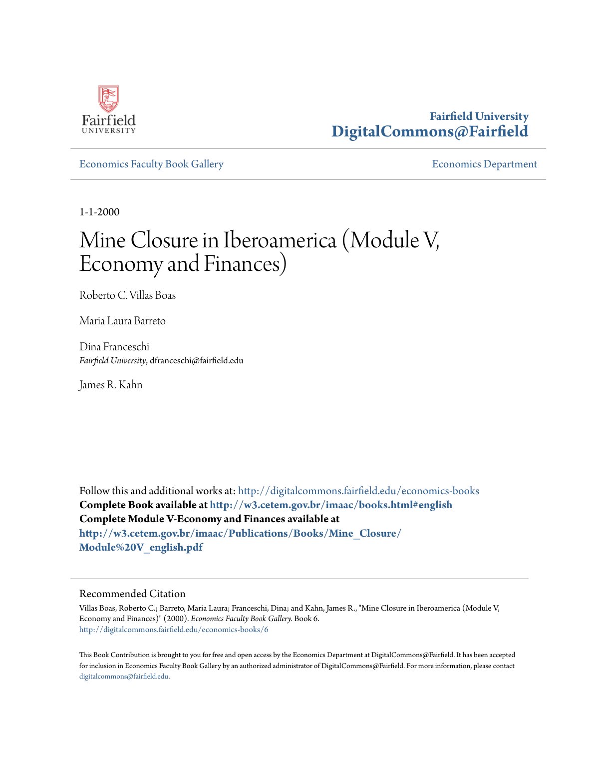 First page of Mine Closure in Iberoamerica Module V Ec