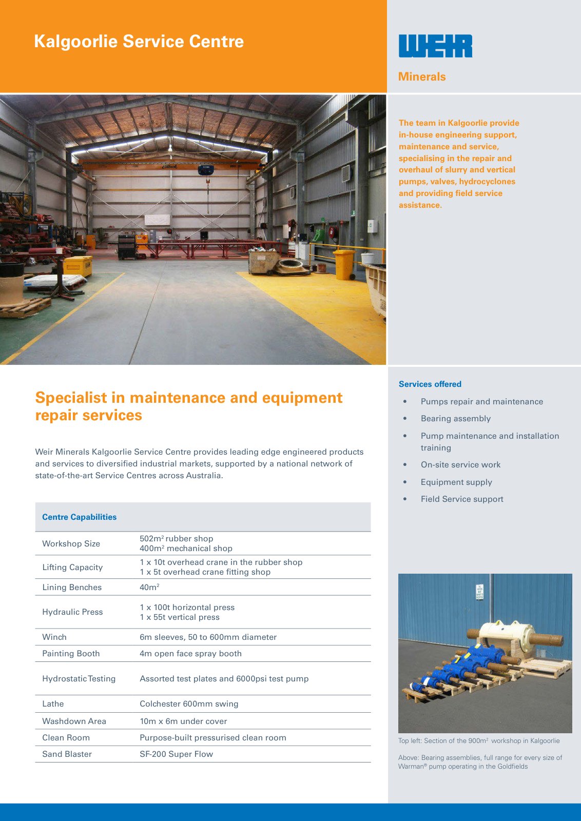 First page of AU0660 Service Centre Capability Kalgoorlie PREVIEW