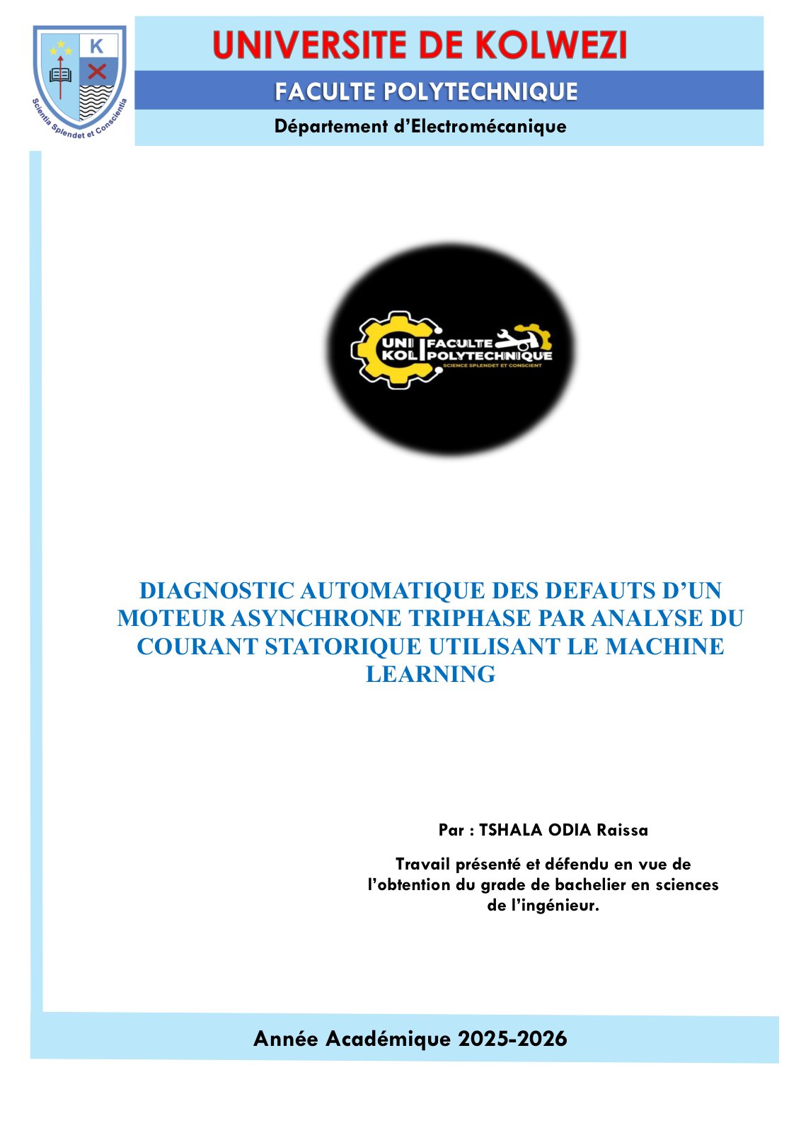 First page of Mémoire tshala odia finish 1