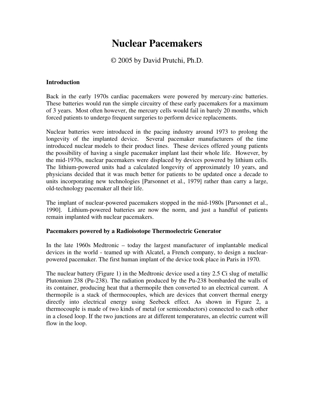 First page of nuclear pacemakers