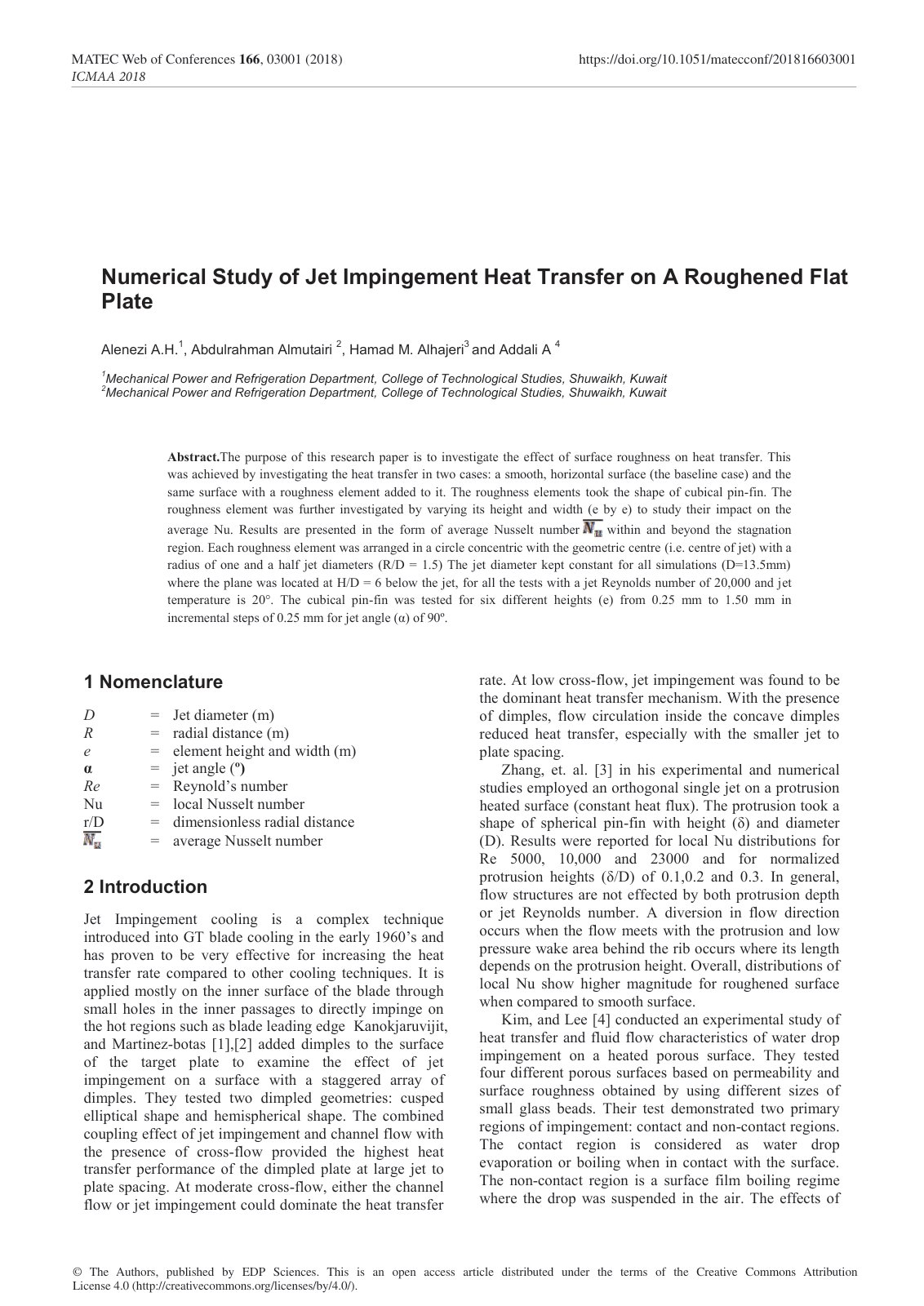 First page of Numerical Study of Jet Impingement Heat