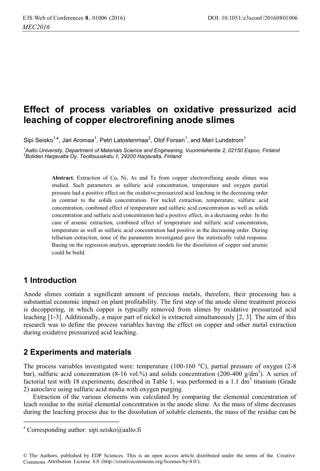First page of Effect of process variables on oxidative
