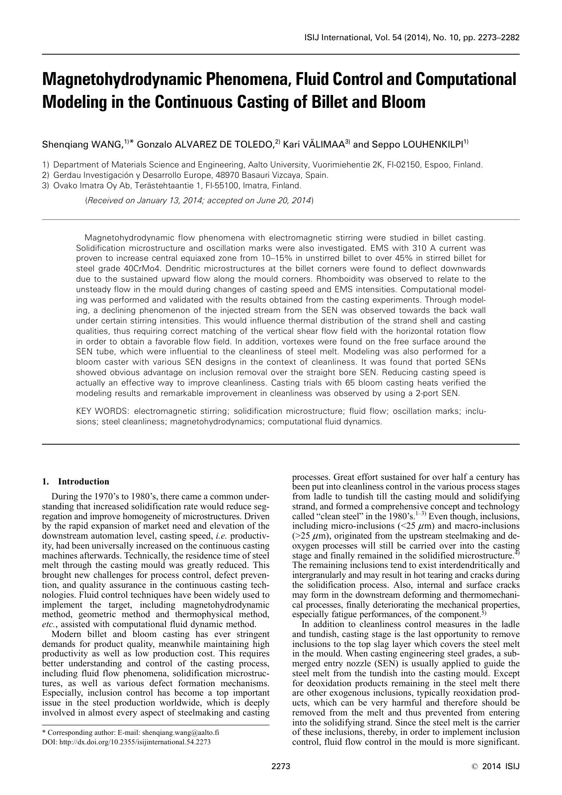 First page of Magnetohydrodynamic Phenomena Fluid Cont