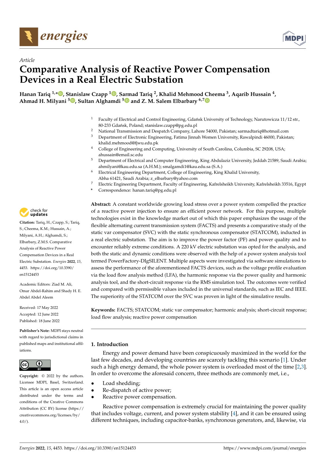 First page of Comparative Analysis of Reactive Power C