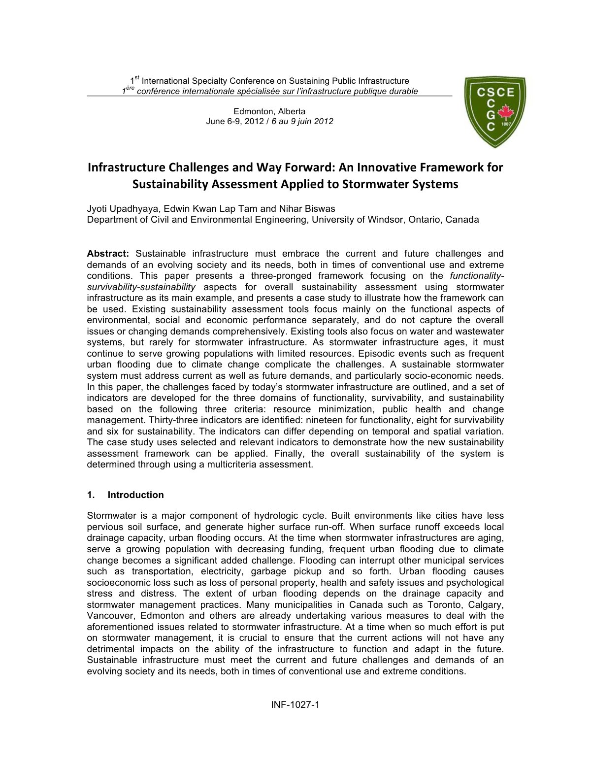 First page of Infrastructure Challenges and Way Forwar
