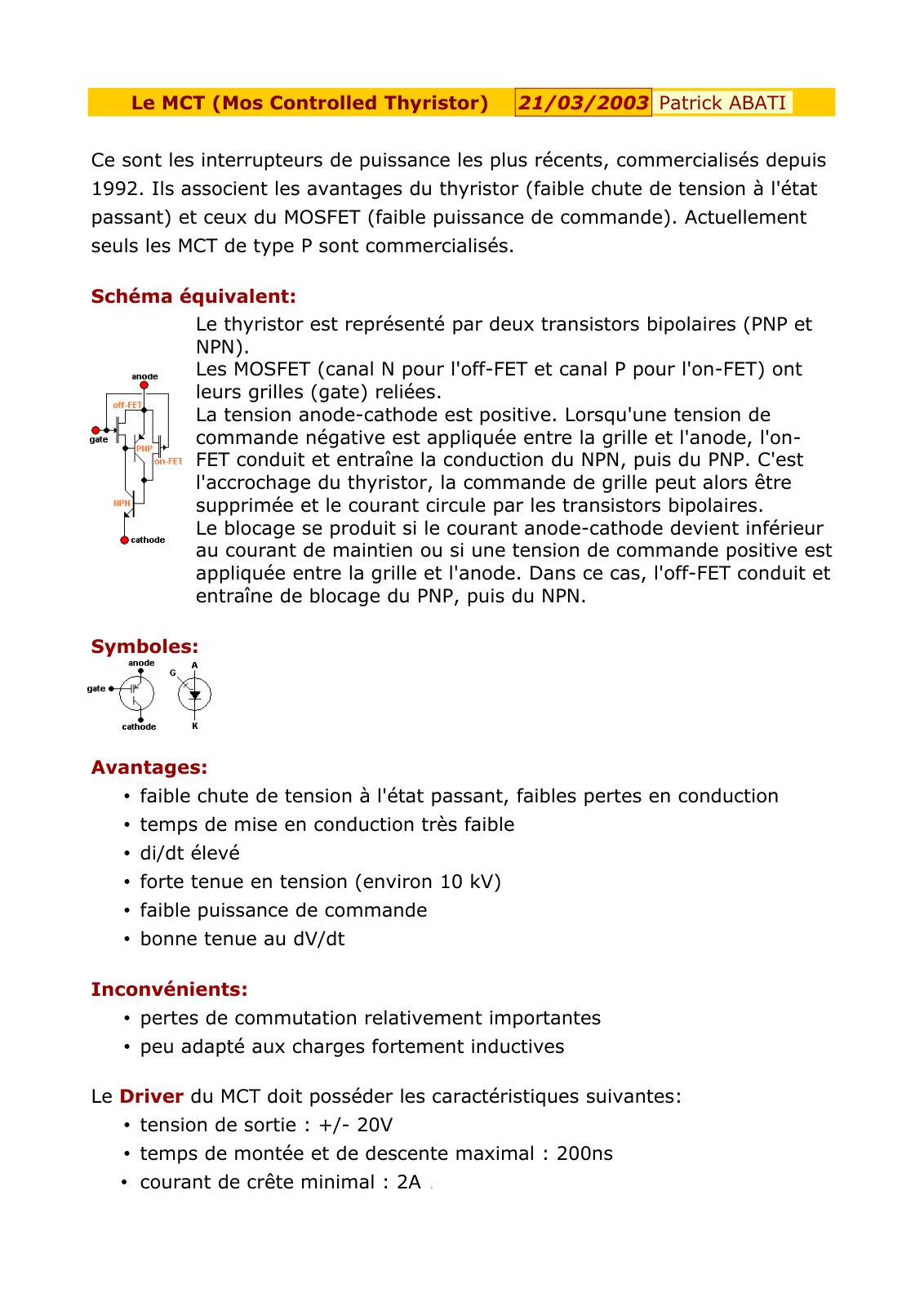 First page of mct