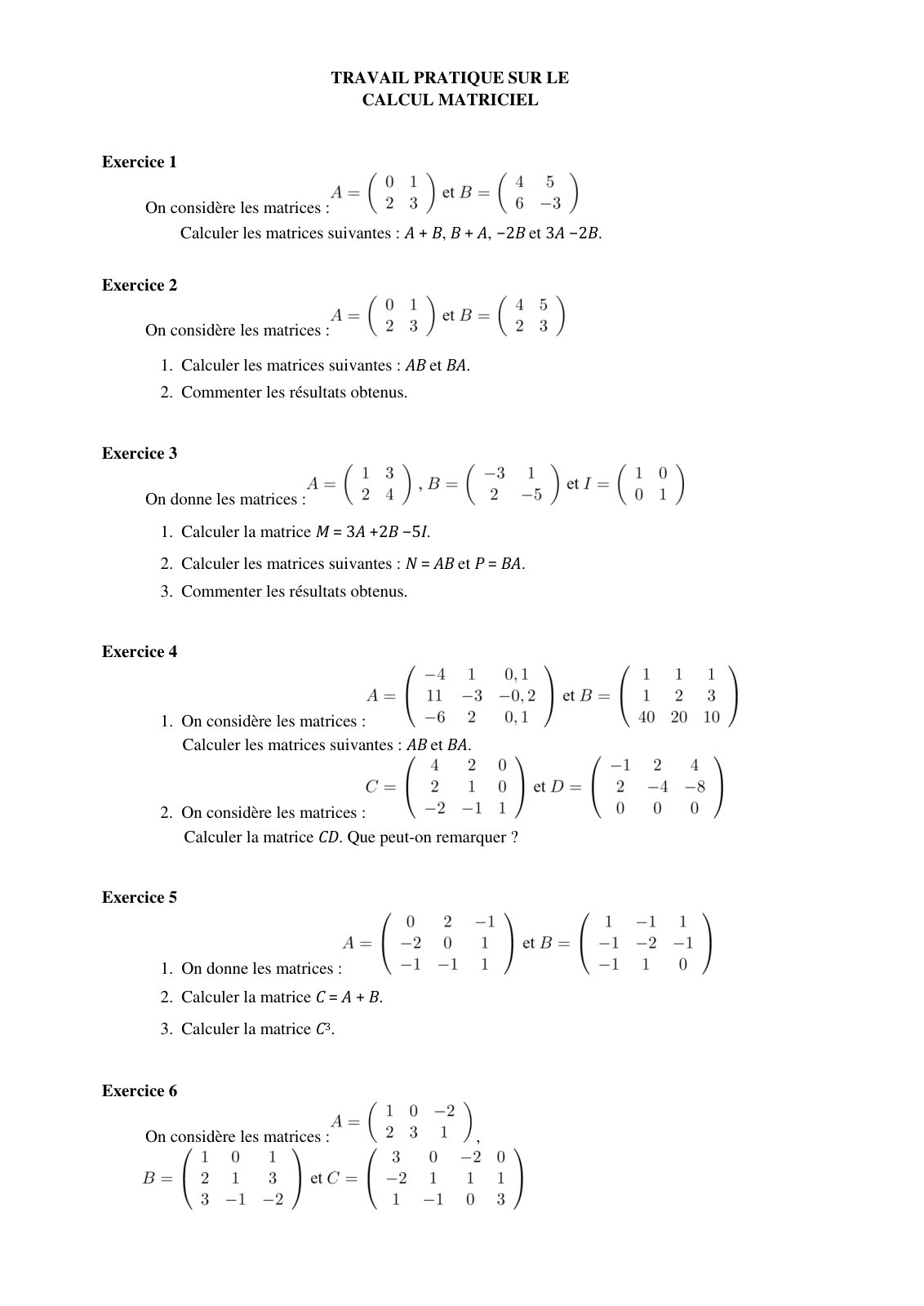 First page of TP MATH APPLIQUEE L1 GEOT