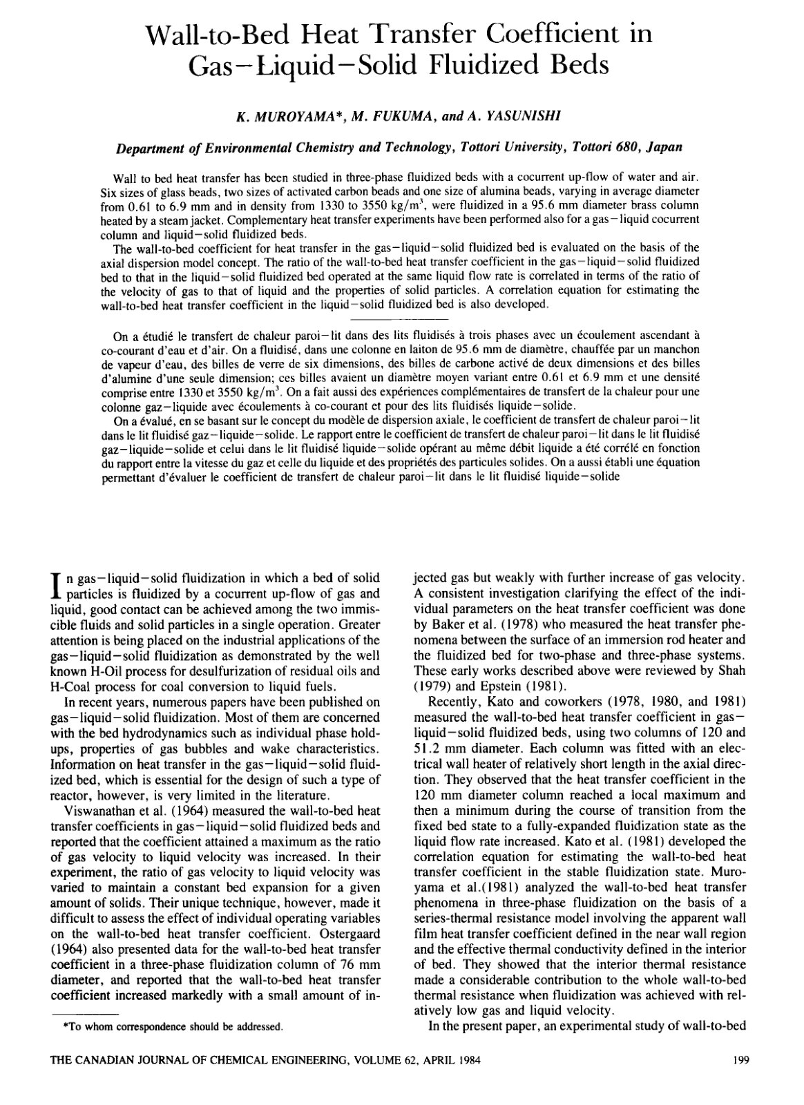 First page of Wall to bed heat transfer coefficient in