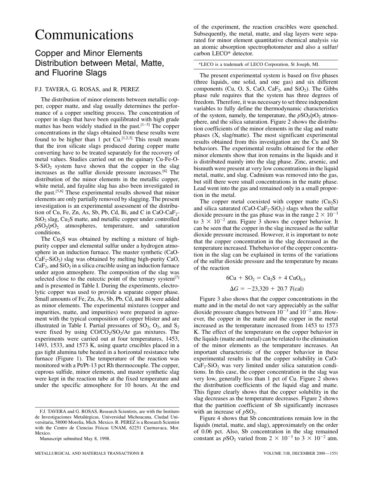 First page of Copper and minor elements distribution b