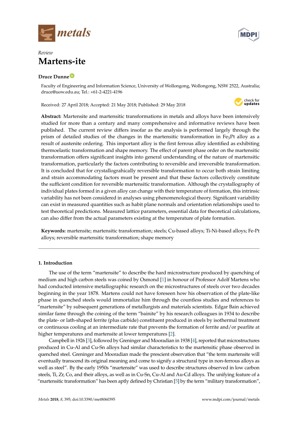 First page of Martensite