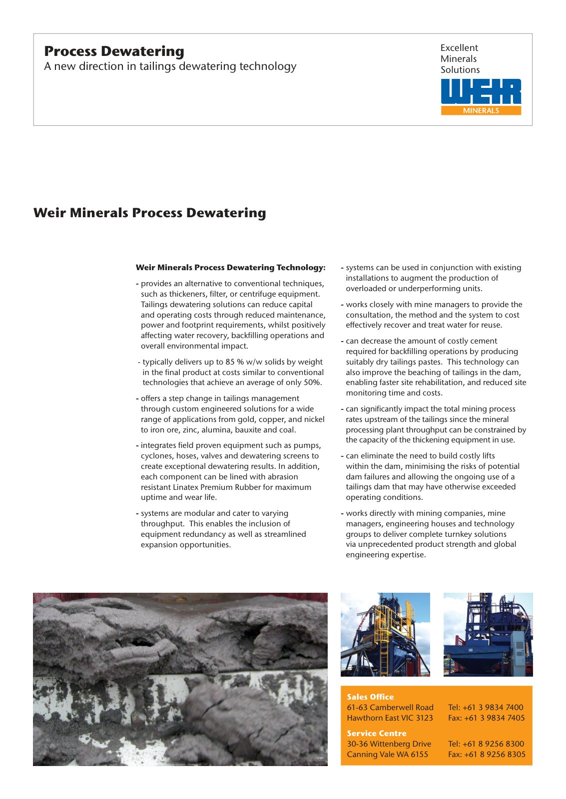 First page of Process Dewatering A new direction in tailings dewatering PREVIEW