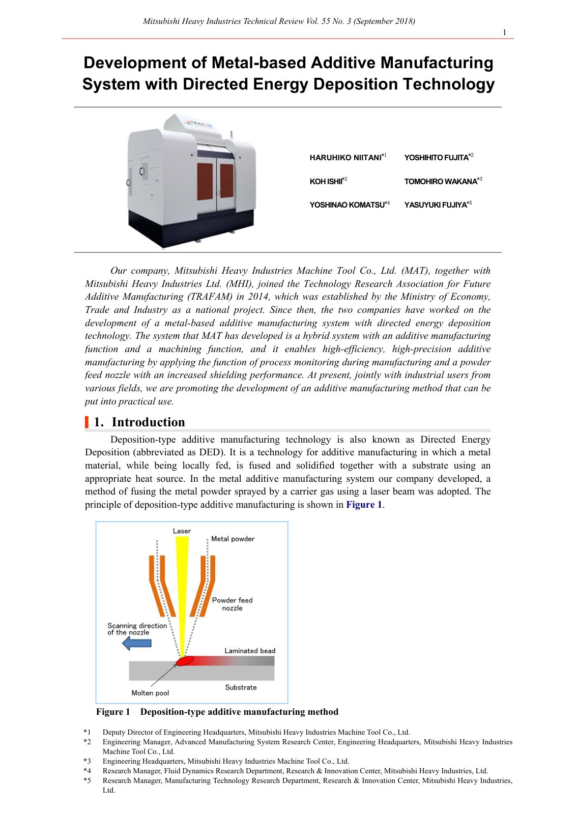 First page of Development of Metal based Additive Manu